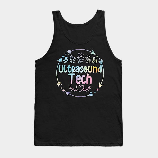 Ultrasound Tech cute floral watercolor Tank Top by ARTBYHM